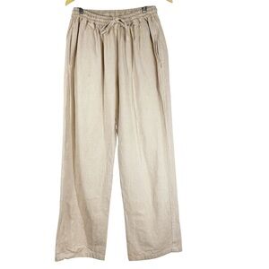 PRIMITIVE Women's L/XL Tan Cotton Elastic Waist Pull on Minimalistic Pants
